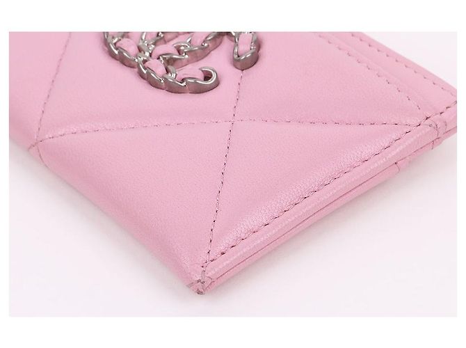 Chanel Rosa Kartenetui mit silbernem Logo Pink - Ansicht 10