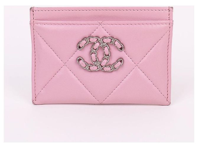 Chanel Rosa Kartenetui mit silbernem Logo Pink - Ansicht 2