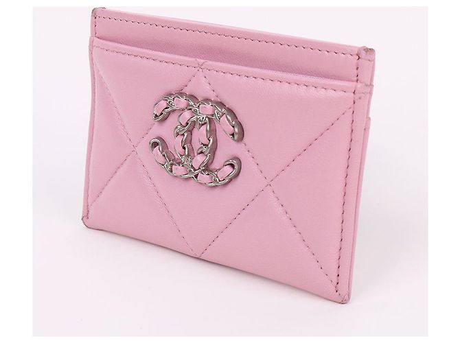 Chanel Rosa Kartenetui mit silbernem Logo Pink - Ansicht 4