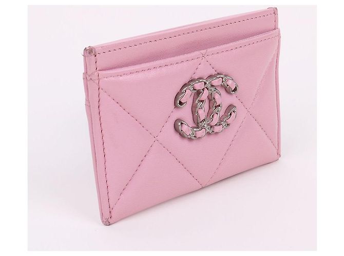 Chanel Rosa Kartenetui mit silbernem Logo Pink - Ansicht 5
