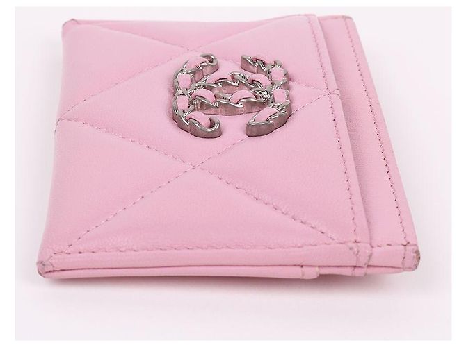 Chanel Rosa Kartenetui mit silbernem Logo Pink - Ansicht 7