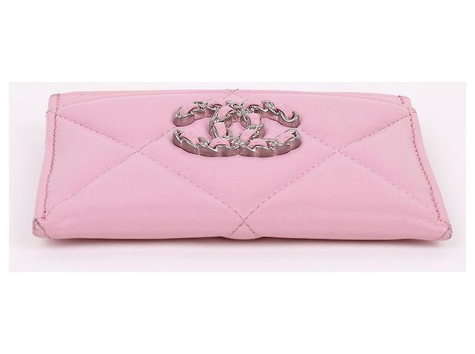 Chanel Rosa Kartenetui mit silbernem Logo Pink - Ansicht 8