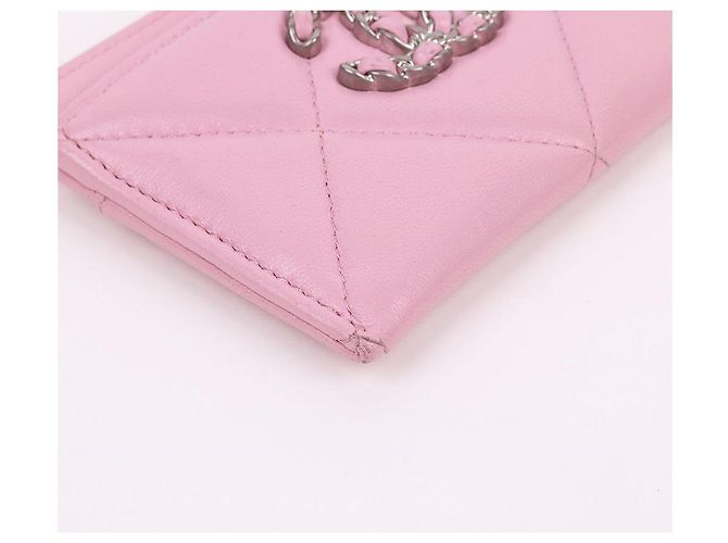 Chanel Rosa Kartenetui mit silbernem Logo Pink - Ansicht 9