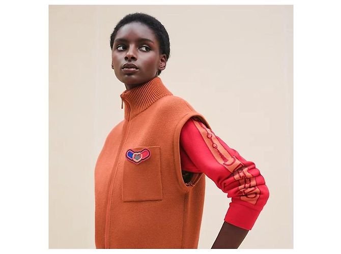 Hermès Effect Kaleidoscope Reißverschlussjacke Orange - Ansicht 4