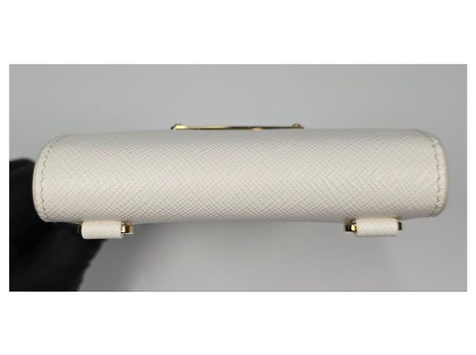 Prada Mini borsa in pelle Saffiano Argento - vista 6