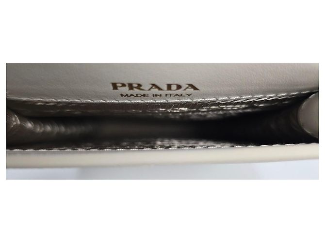 Prada Mini borsa in pelle Saffiano Argento - vista 9