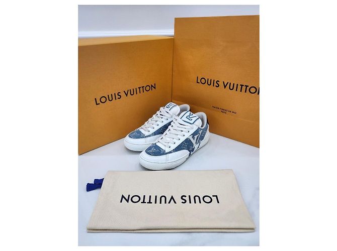 Louis Vuitton Sneakers Charlie in denim Argento - vista 6