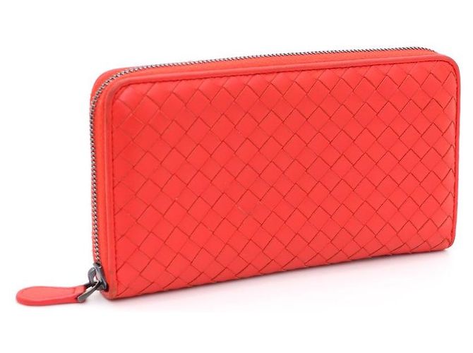 Bottega Veneta Cartera Larga Intrecciato Roja - vista 2