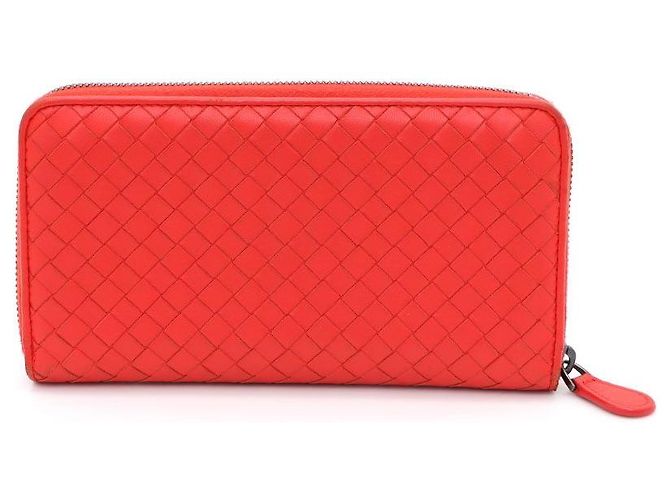 Bottega Veneta Cartera Larga Intrecciato Roja - vista 3