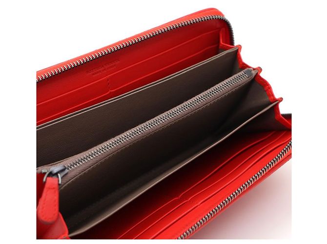 Bottega Veneta Cartera Larga Intrecciato Roja - vista 7