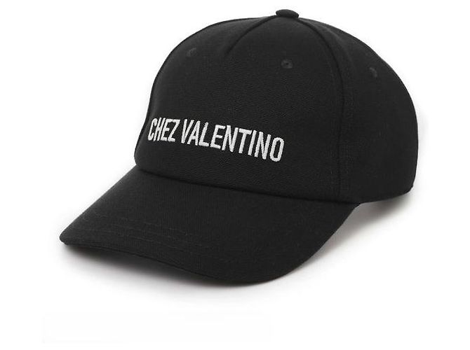 Valentino Bestickte Baseballkappe aus Baumwolle Schwarz - Ansicht 3