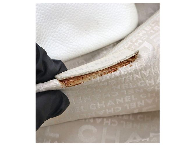 Chanel Borsa a tracolla White Perforated Big CC Flap Bianco - vista 11
