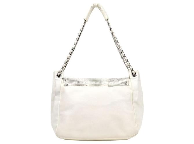 Chanel Borsa a tracolla White Perforated Big CC Flap Bianco - vista 3