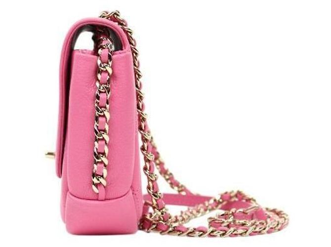 Chanel Bolsa de ombro com corrente acolchoada rosa - view 2
