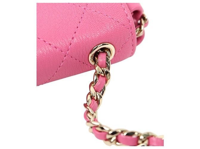 Chanel Bolsa de ombro com corrente acolchoada rosa - view 7