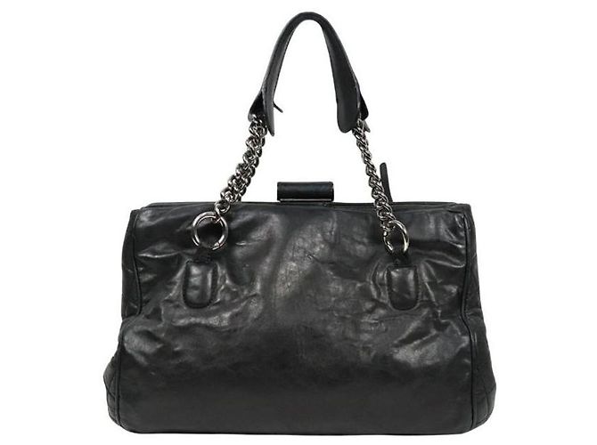 Chanel Schultertasche mit Big CC Kette in Schwarz - Ansicht 3
