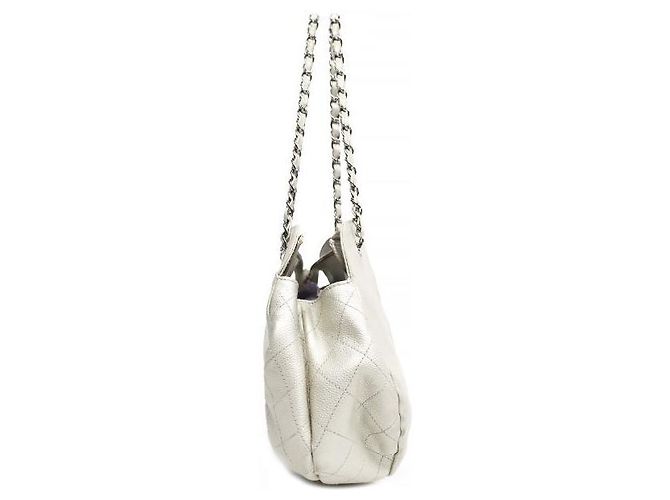 Chanel Borsa a tracolla White Caviar Big CC Chain Bianco - vista 2