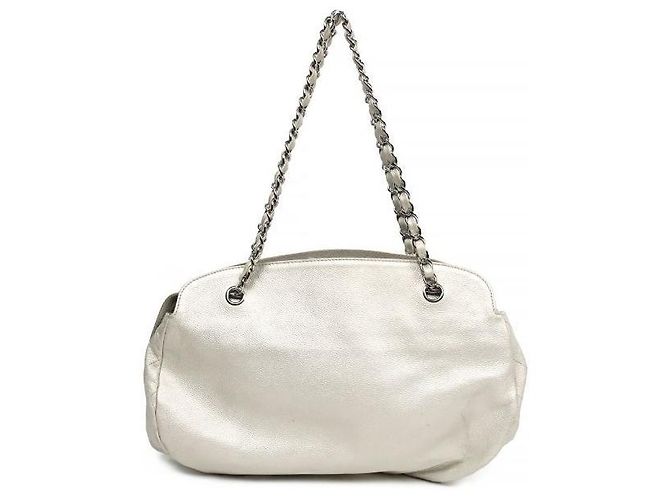 Chanel Borsa a tracolla White Caviar Big CC Chain Bianco - vista 3