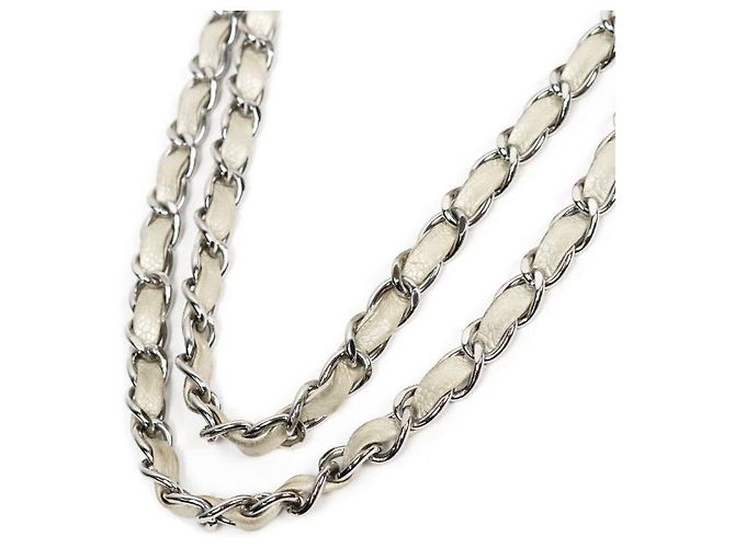 Chanel Borsa a tracolla White Caviar Big CC Chain Bianco - vista 7