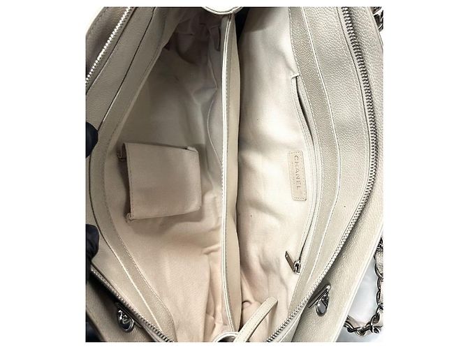 Chanel Borsa a tracolla White Caviar Big CC Chain Bianco - vista 8