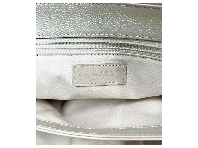 Chanel Borsa a tracolla White Caviar Big CC Chain Bianco - vista 9