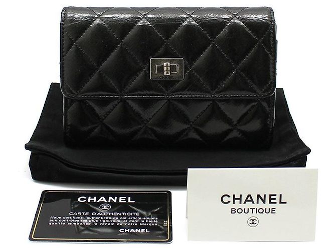 Chanel Black Patent Vintage Card Wallet - view 2