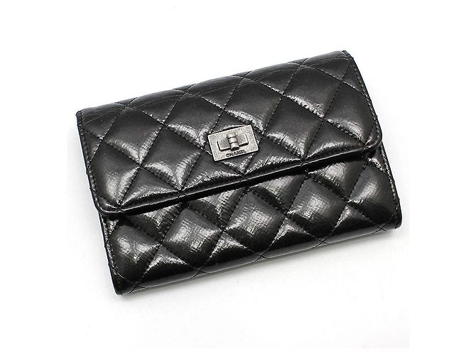 Chanel Black Patent Vintage Card Wallet - view 3