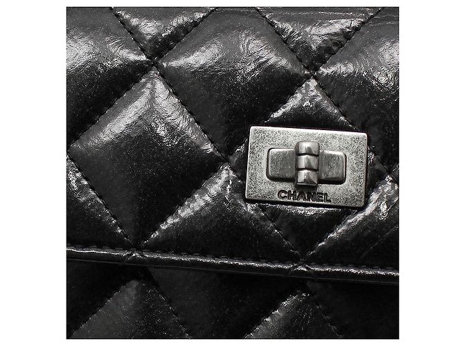 Chanel Black Patent Vintage Card Wallet - view 6