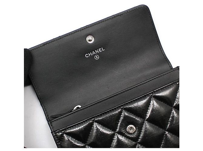 Chanel Black Patent Vintage Card Wallet - view 8