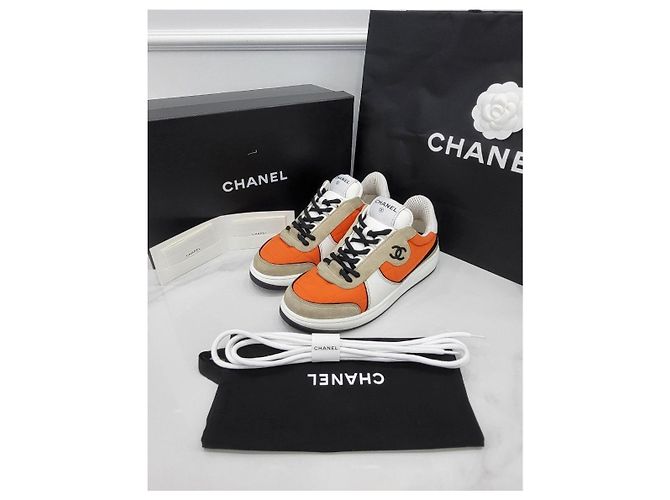 Chanel Sneakers in scamosciato e pelle di vitello Argento - vista 6