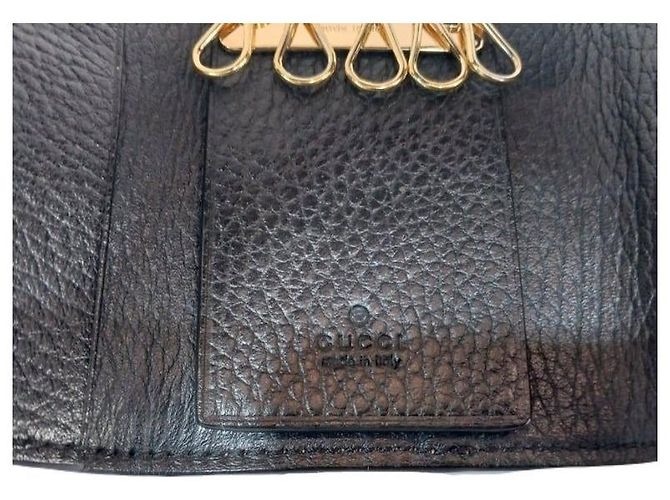 Gucci Black GG Marmont Leather Key Holder Key Case Wallet - view 7