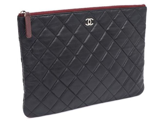 Chanel Clutch Lambskin Silver CC Classic New Medium Nero - vista 10