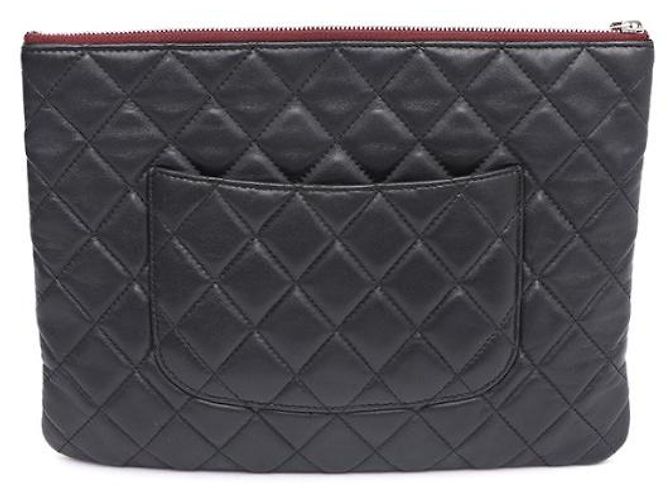 Chanel Clutch Lambskin Silver CC Classic New Medium Nero - vista 11