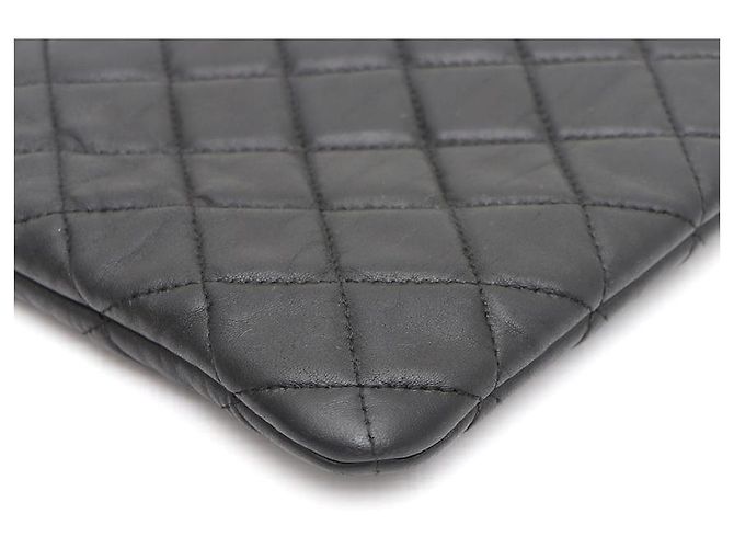 Chanel Clutch Lambskin Silver CC Classic New Medium Nero - vista 13