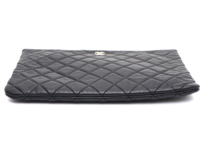 Chanel Clutch Lambskin Silver CC Classic New Medium Nero - vista 14