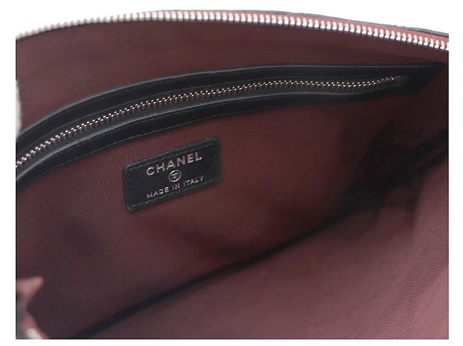 Chanel Clutch Lambskin Silver CC Classic New Medium Nero - vista 15