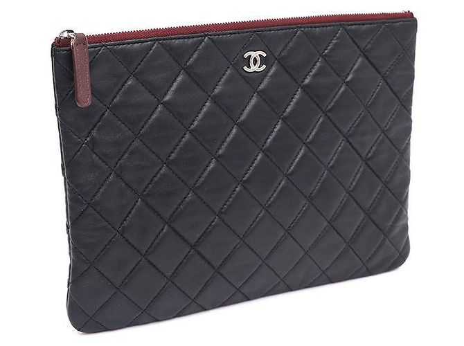 Chanel Clutch Lambskin Silver CC Classic New Medium Nero - vista 2