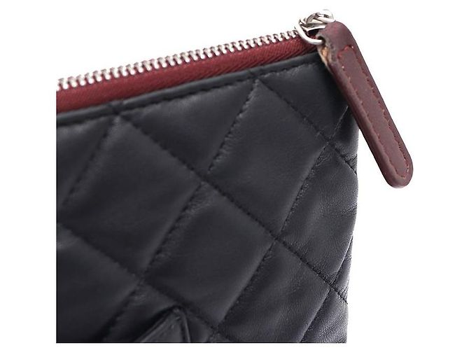 Chanel Clutch Lambskin Silver CC Classic New Medium Nero - vista 4