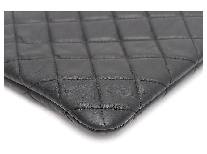 Chanel Clutch Lambskin Silver CC Classic New Medium Nero - vista 5