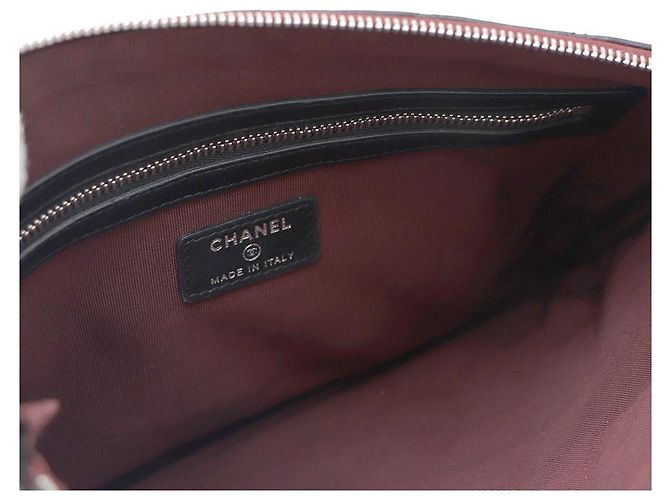 Chanel Clutch Lambskin Silver CC Classic New Medium Nero - vista 7