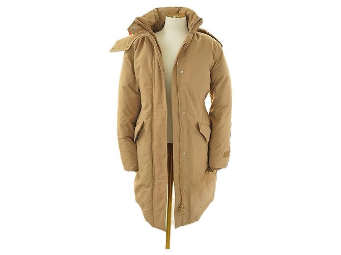 Burberry Casaco longo acolchoado com enchimento de penas e capuz removível Bege Marrom - vista 11