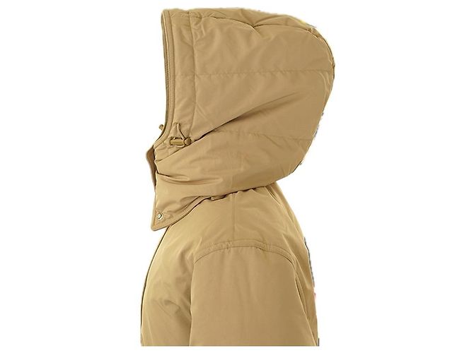 Burberry Casaco longo acolchoado com enchimento de penas e capuz removível Bege Marrom - vista 16