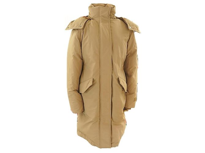 Burberry Casaco longo acolchoado com enchimento de penas e capuz removível Bege Marrom - vista 9