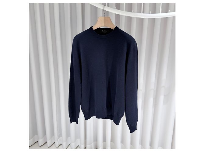 Loro Piana Strickpullover aus Babykaschmir marineblau - Ansicht 2