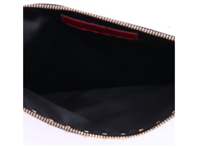 Valentino Clutch Rockstud Black Medium Unisex Nero - vista 10