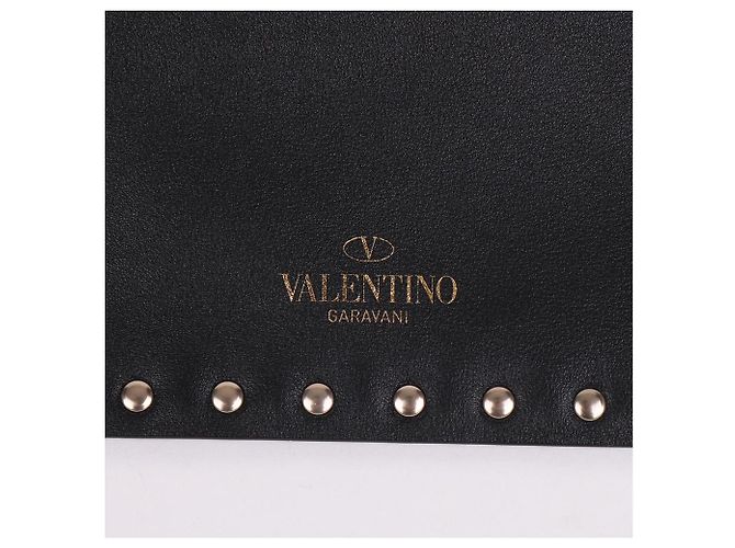 Valentino Clutch Rockstud Black Medium Unisex Nero - vista 4