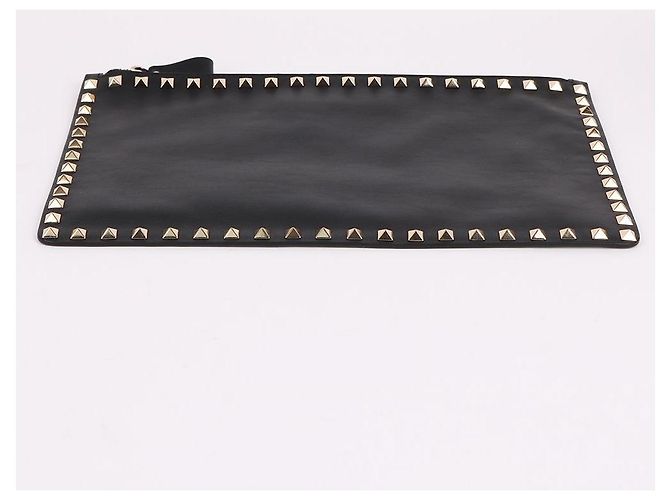 Valentino Clutch Rockstud Black Medium Unisex Nero - vista 7