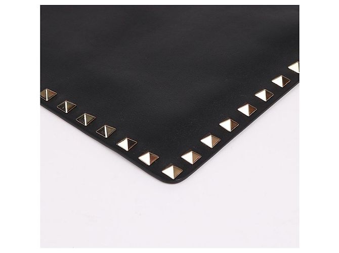 Valentino Clutch Rockstud Black Medium Unisex Nero - vista 8