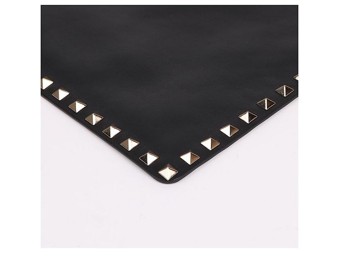 Valentino Clutch Rockstud Black Medium Unisex Nero - vista 9