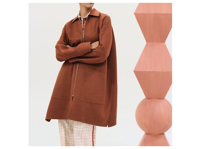 Hermès Abrigo con cremallera Roja - vista 6